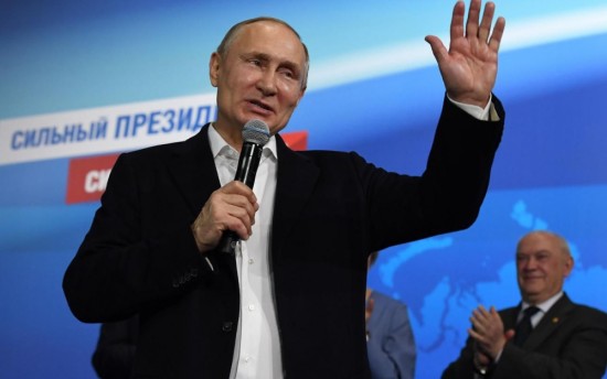 Poutine remporte la présidentielle avec 76,67% des voix