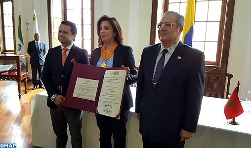 L'Ambassadeur du Maroc en Colombie décorée par le Sénat colombien