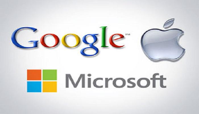Google, Apple et Microsoft